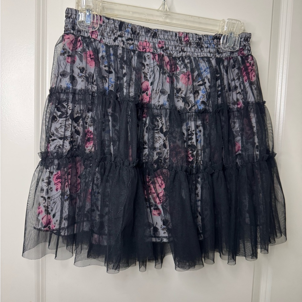 Disney Dsigned Black and Pink Tiered Mini Skirt